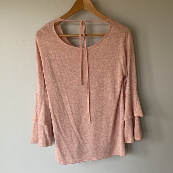 George pink bell sleeve long sleeve coastal cowgirl shirt - Picture 6 of 7